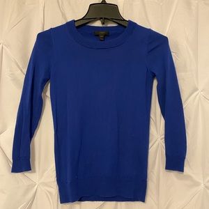 J. Crew Royal Blue Knit Sweater 3/4 Sleeve